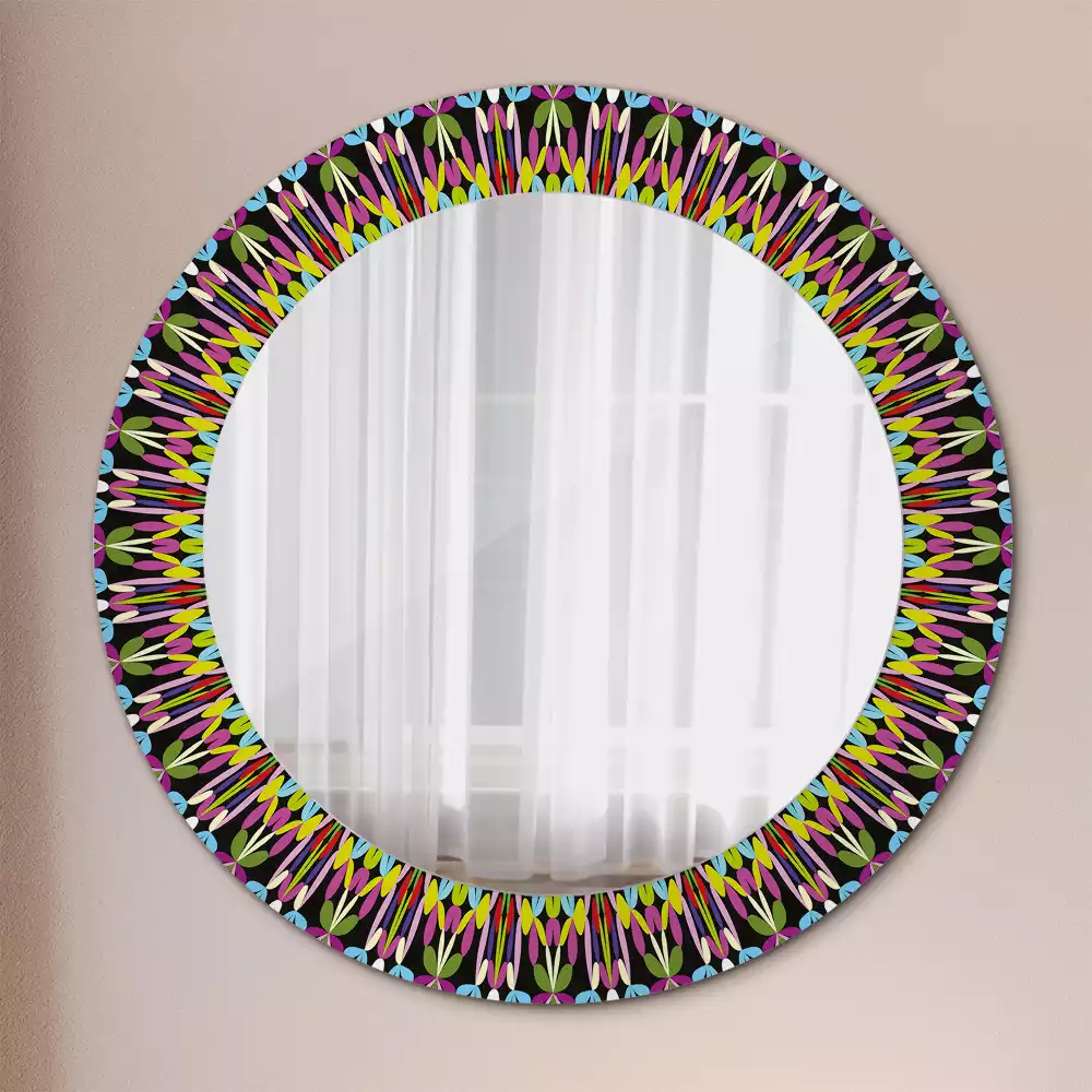 Miroir rond imprimé Motif mandala