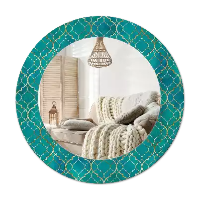 Miroir rond imprimé Composition colorée