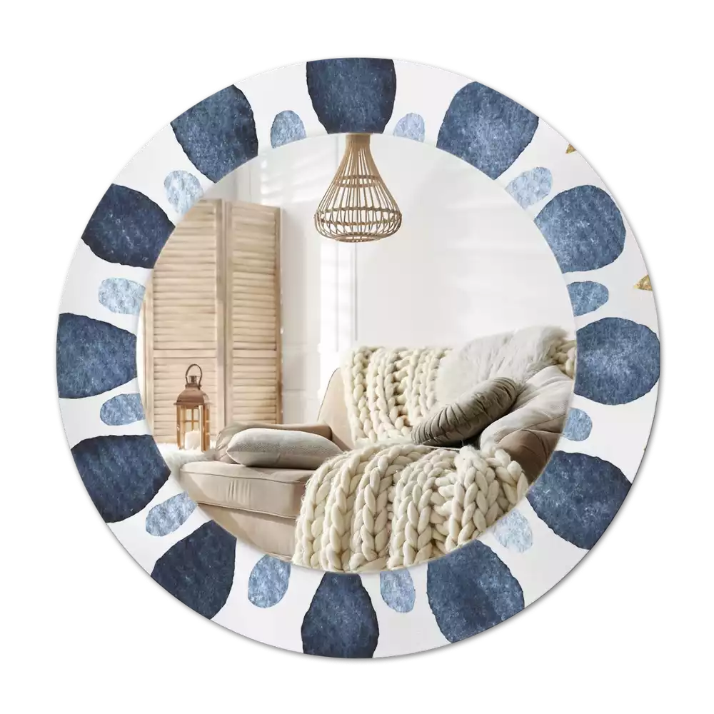 Miroir rond avec décoration Mandala lunaire
