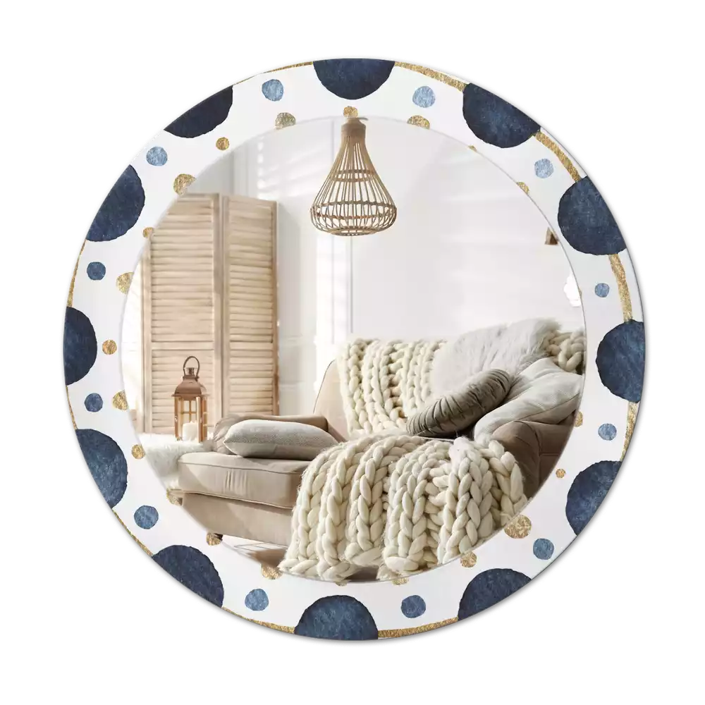 Miroir rond avec décoration Mandala lunaire