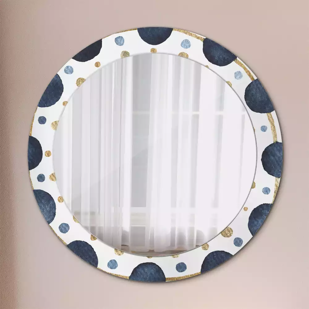 Miroir rond avec décoration Mandala lunaire