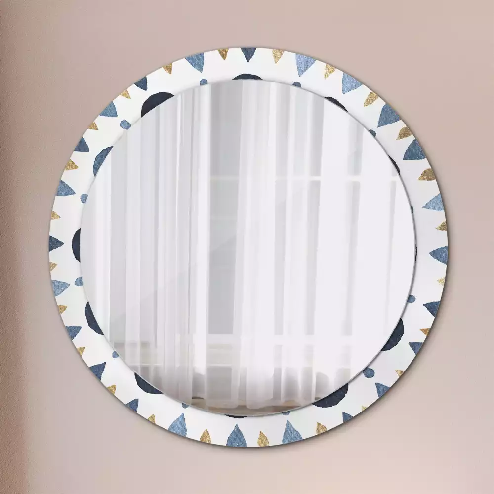 Miroir rond avec décoration Mandala lunaire