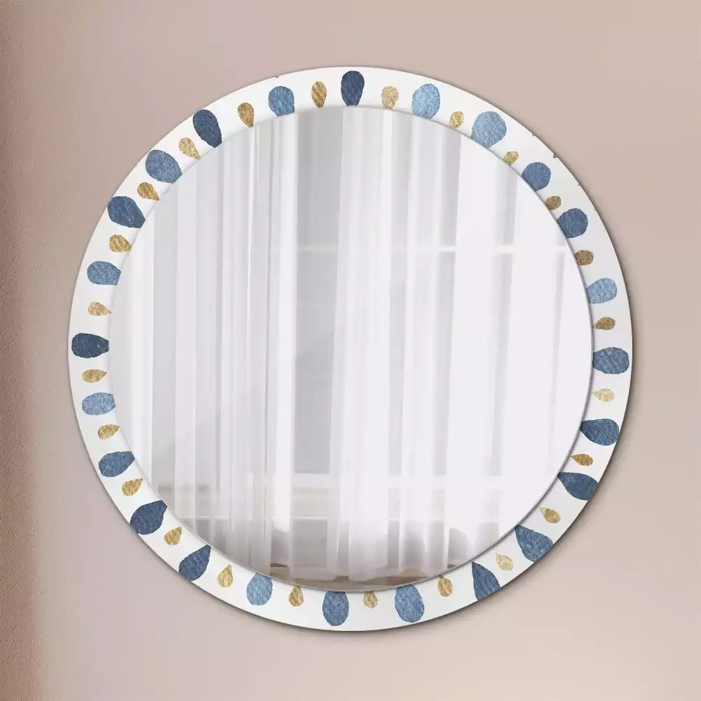 Miroir rond avec décoration Mandala lunaire