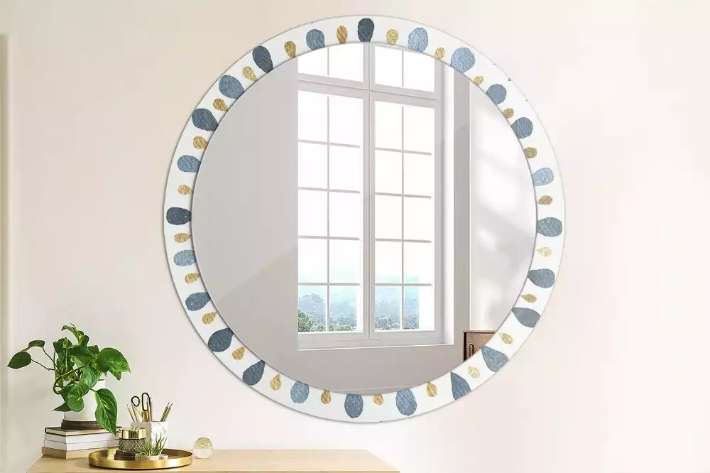 Miroir rond avec décoration Mandala lunaire