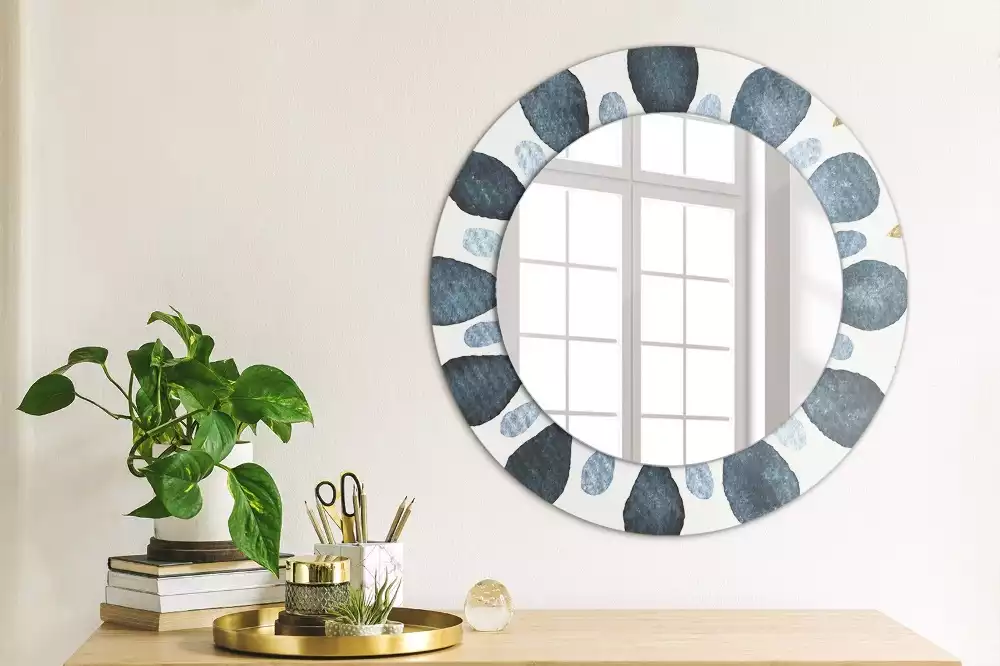 Miroir rond avec décoration Mandala lunaire