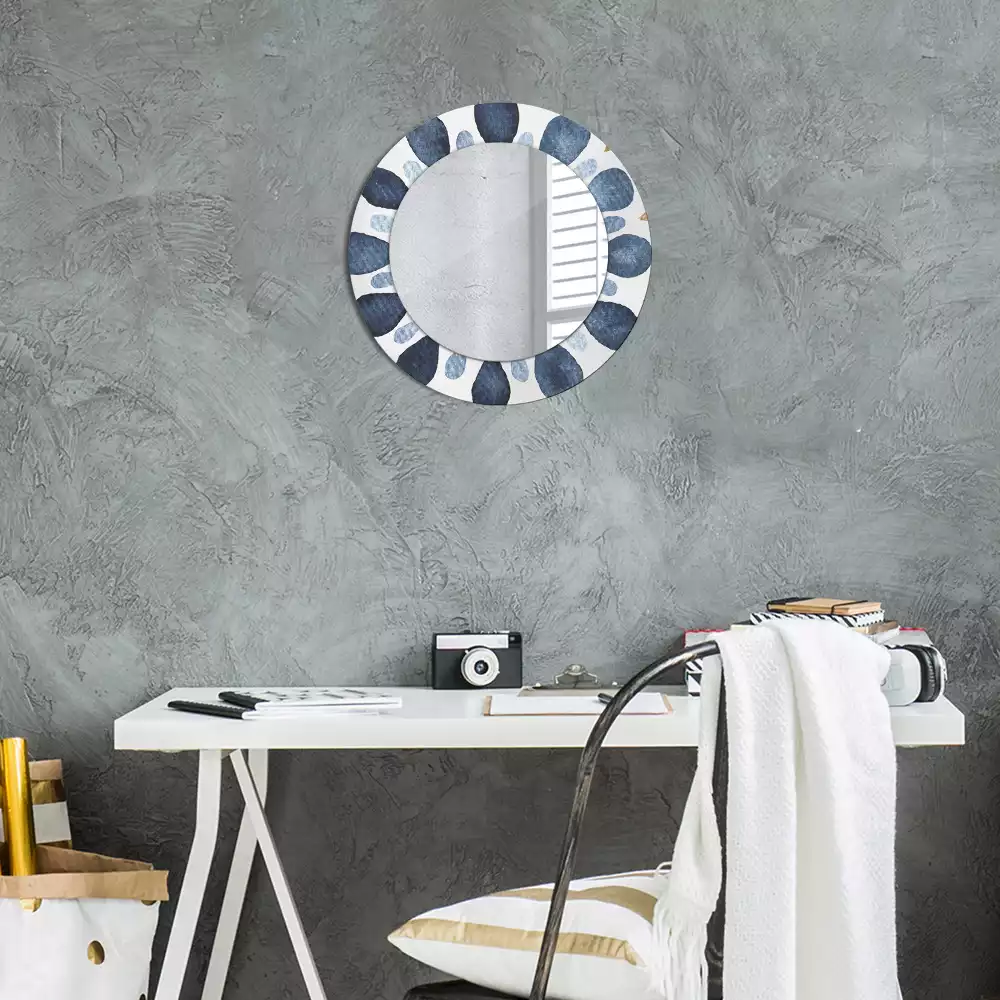 Miroir rond avec décoration Mandala lunaire