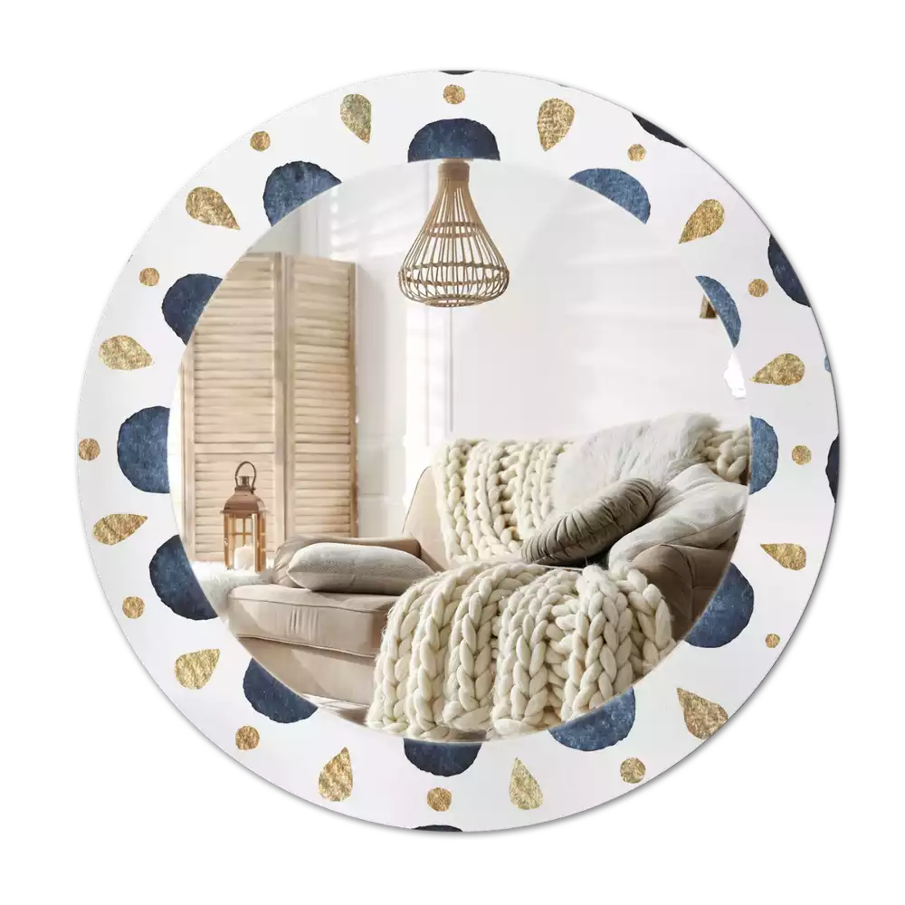 Miroir rond avec décoration Mandala lunaire