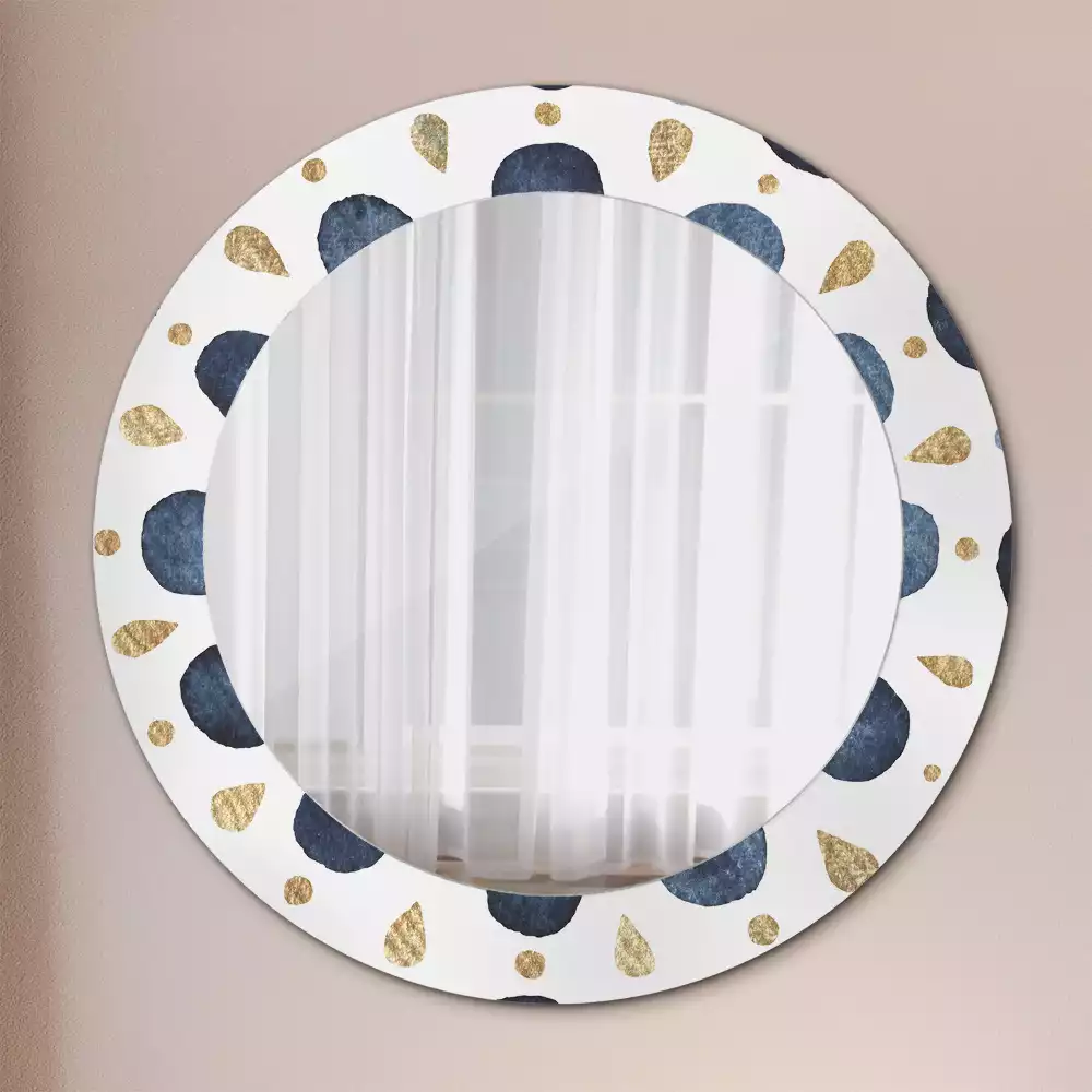 Miroir rond avec décoration Mandala lunaire