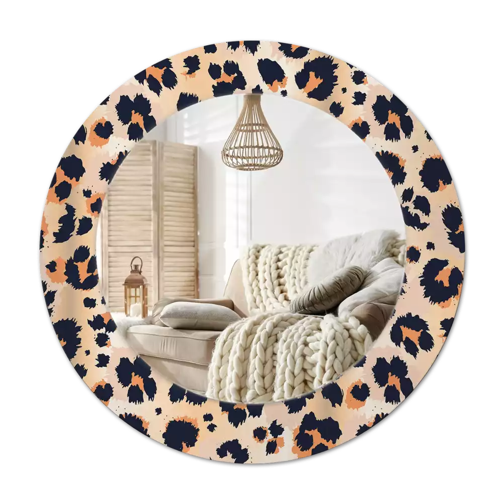 Miroir rond cadre avec impression Motif à taches