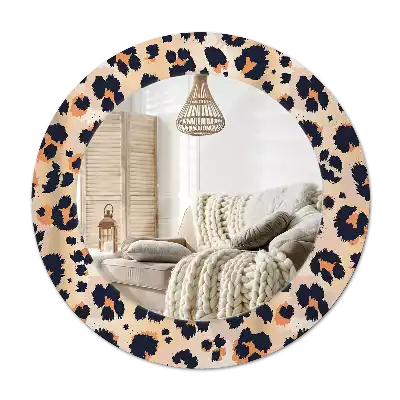 Miroir rond cadre avec impression Motif à taches