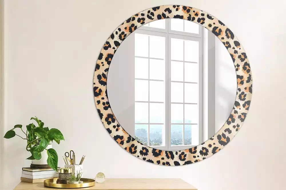 Miroir rond cadre avec impression Motif à taches