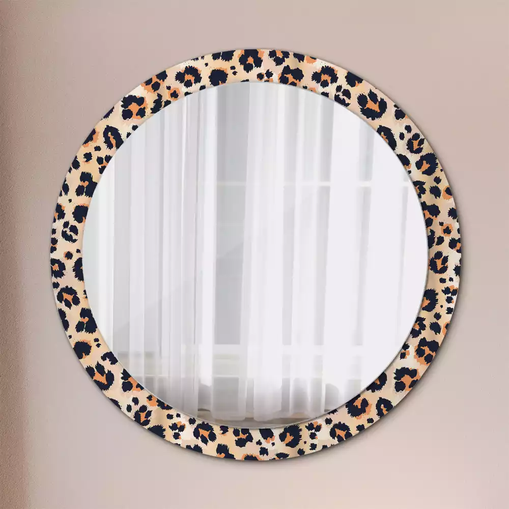 Miroir rond cadre avec impression Motif à taches