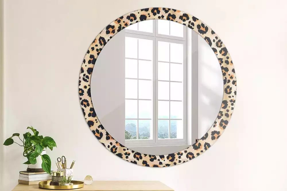 Miroir rond cadre avec impression Motif à taches