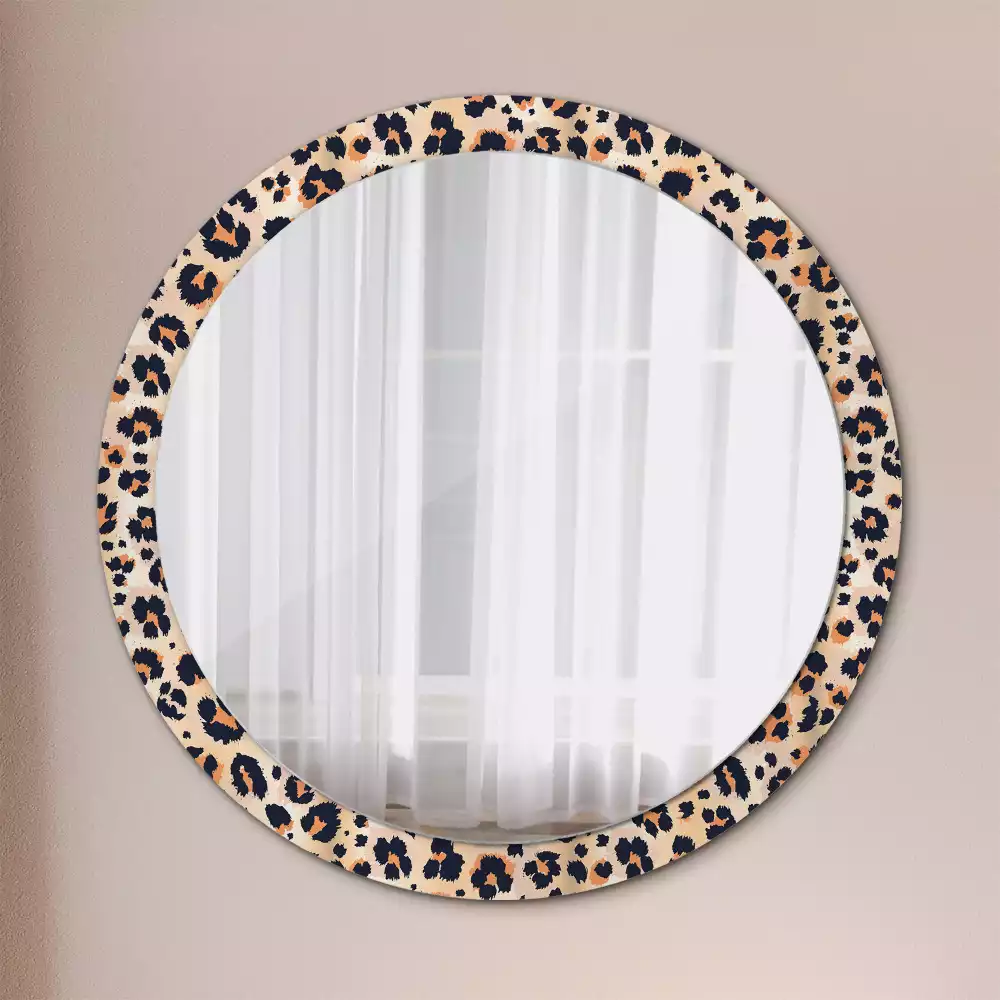 Miroir rond cadre avec impression Motif à taches