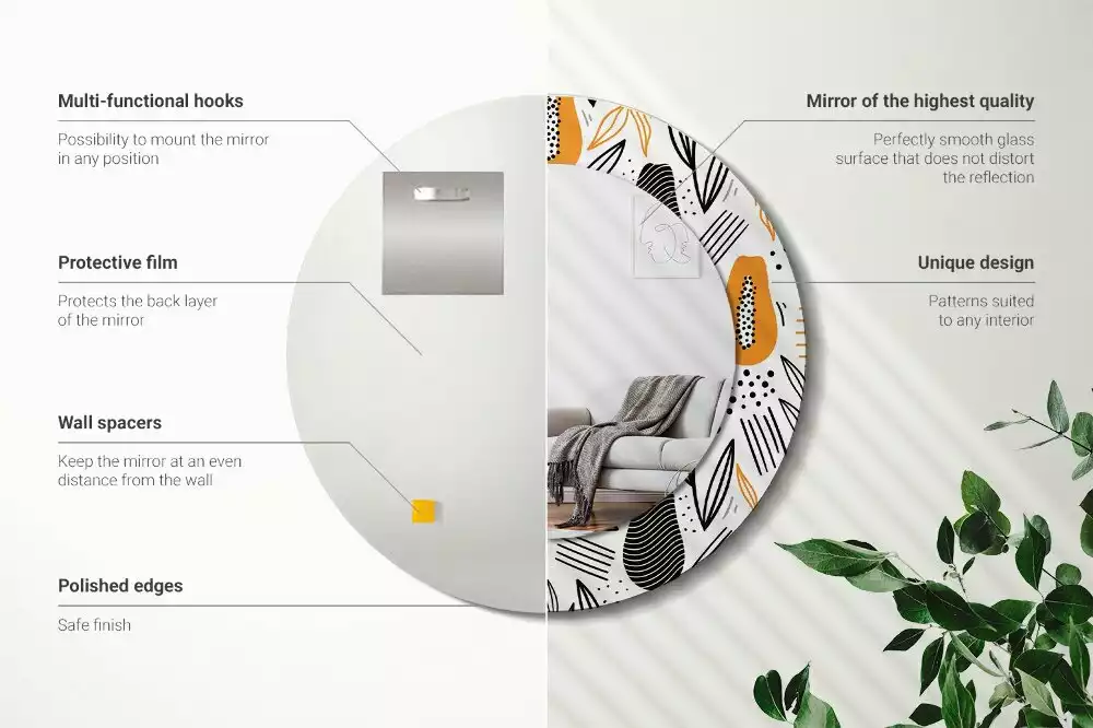 Miroir rond imprimé Papayes