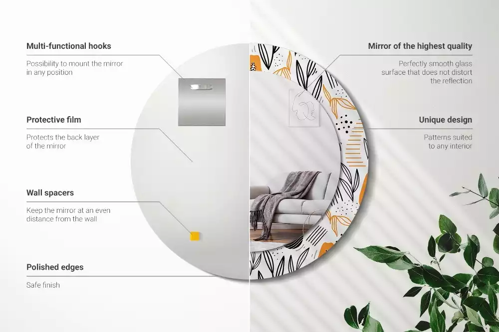 Miroir rond imprimé Papayes