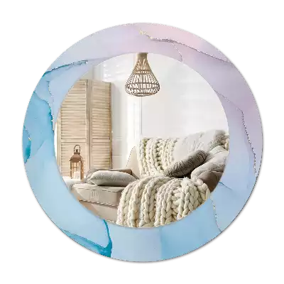 Miroir rond avec décoration Style marbré