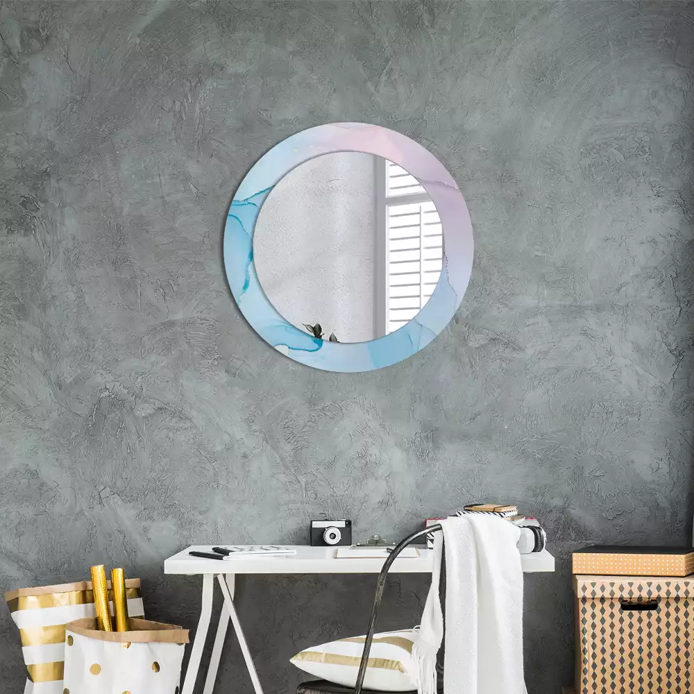 Miroir rond avec décoration Style marbré