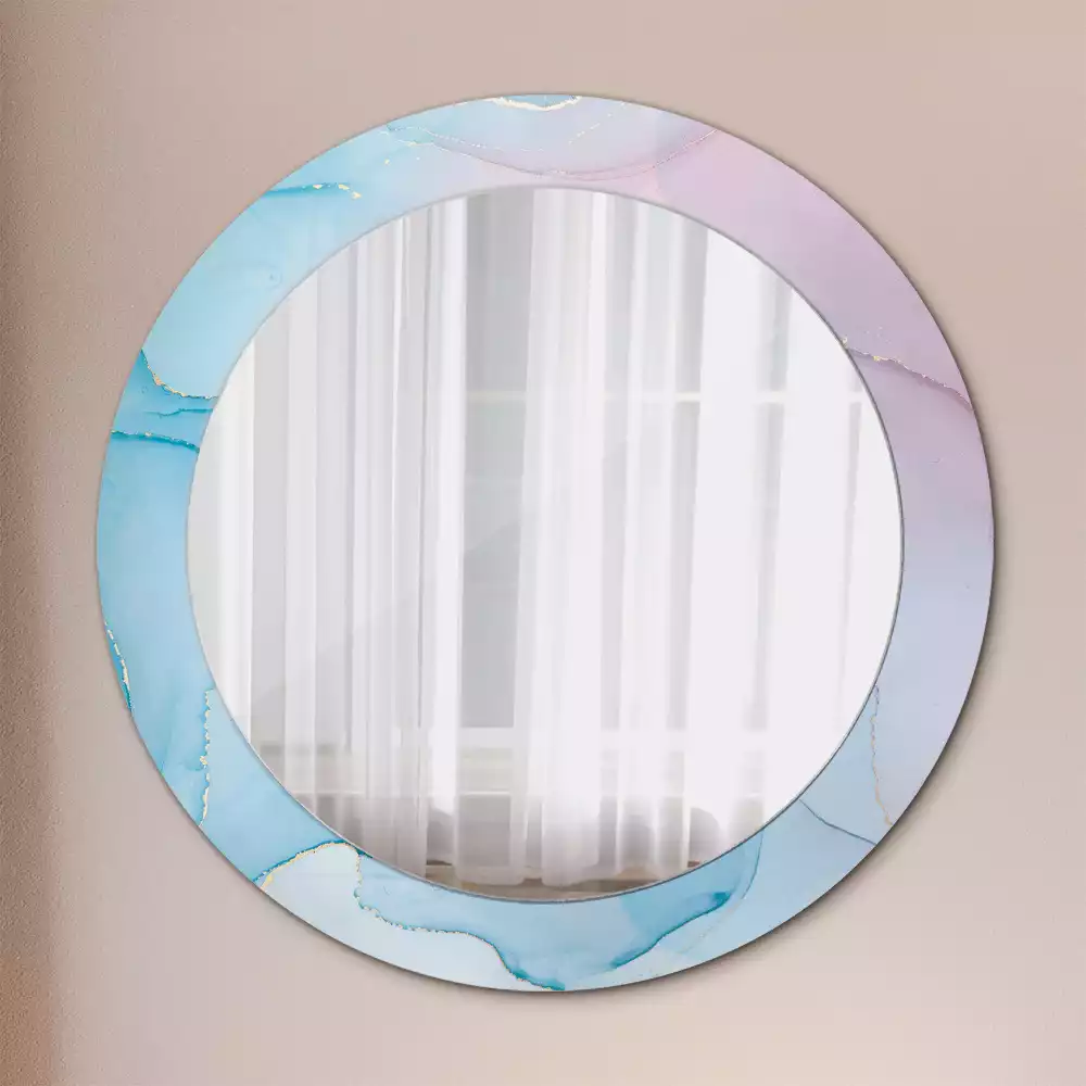 Miroir rond avec décoration Style marbré