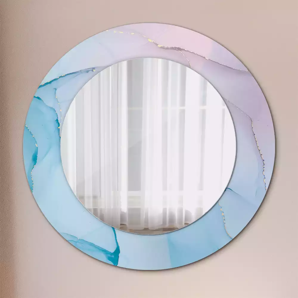 Miroir rond avec décoration Style marbré