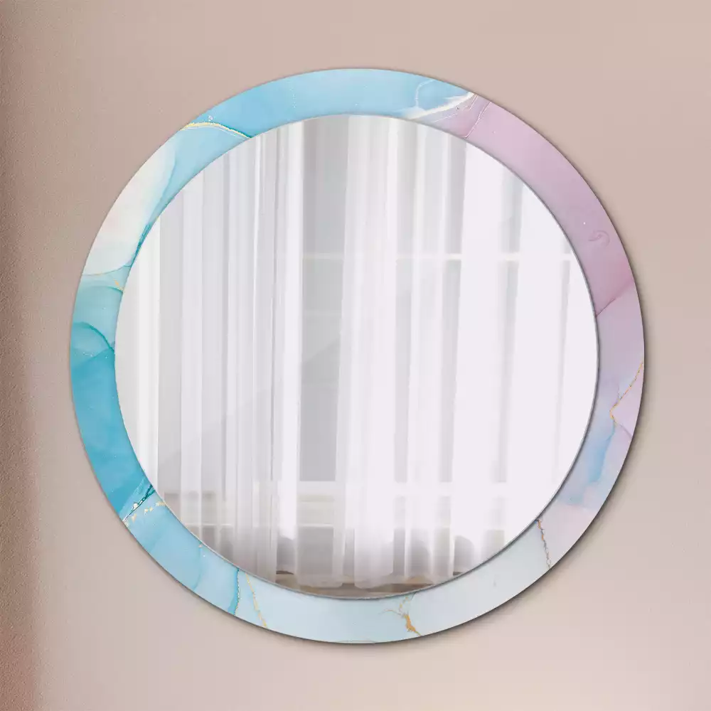 Miroir rond avec décoration Style marbré