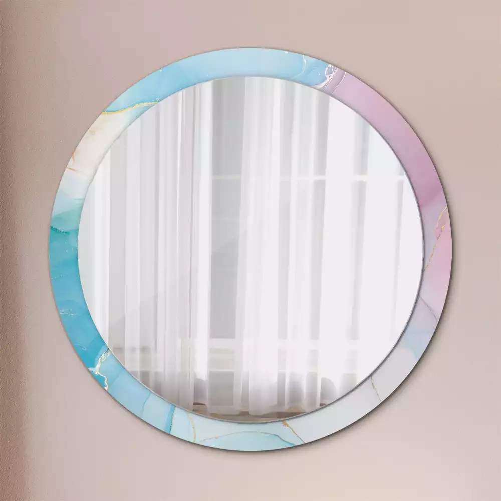 Miroir rond avec décoration Style marbré
