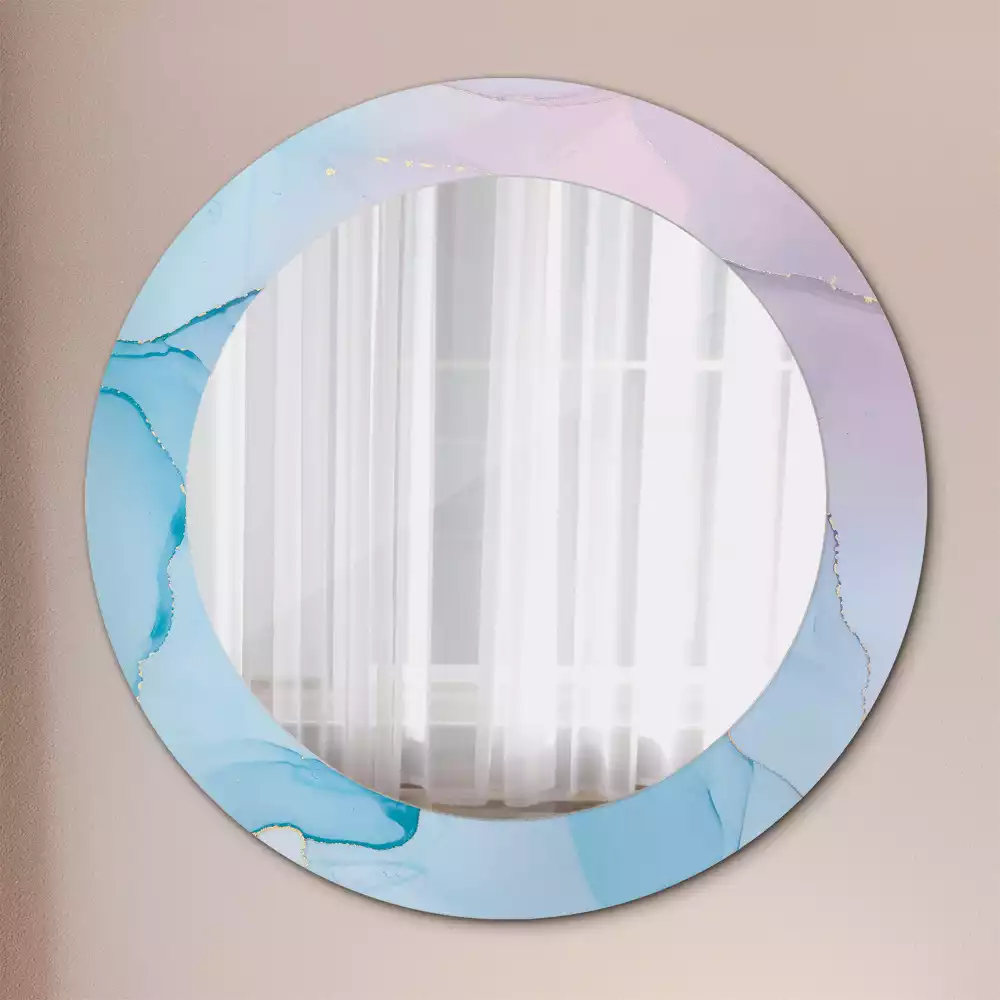Miroir rond avec décoration Style marbré