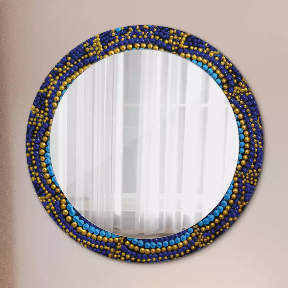 Miroir rond cadre avec impression Motif carnaval