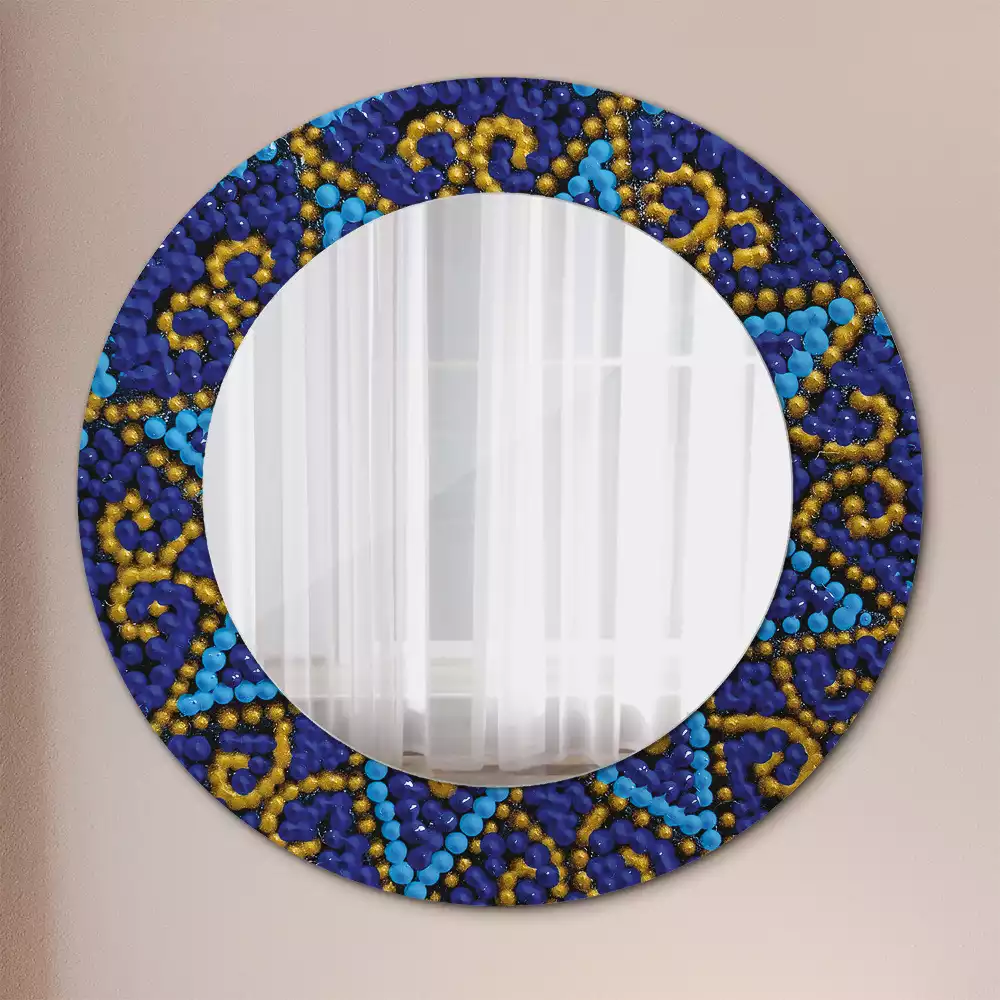 Miroir rond cadre avec impression Motif carnaval