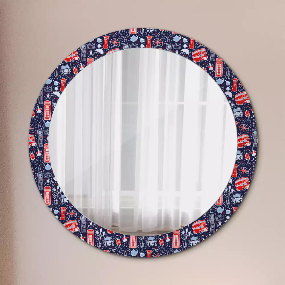 Miroir rond avec décoration Londres