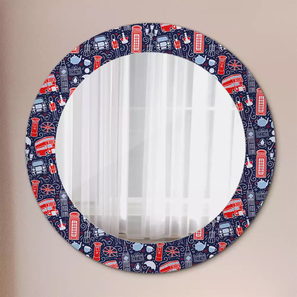 Miroir rond avec décoration Londres