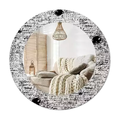 Miroir rond avec décoration Gribouillis