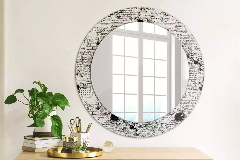 Miroir rond avec décoration Gribouillis