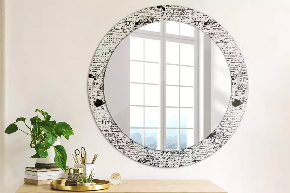 Miroir rond avec décoration Gribouillis