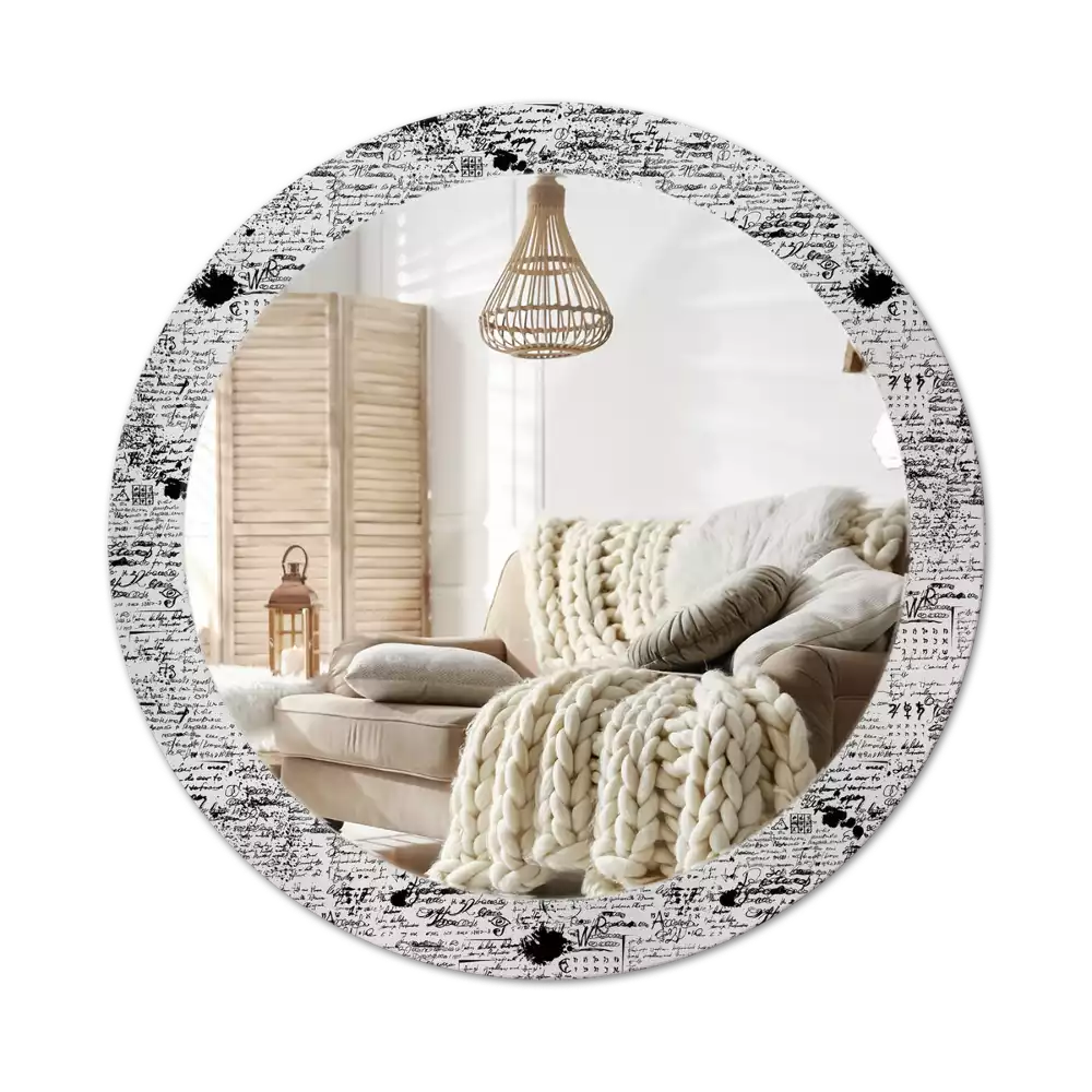 Miroir rond avec décoration Gribouillis