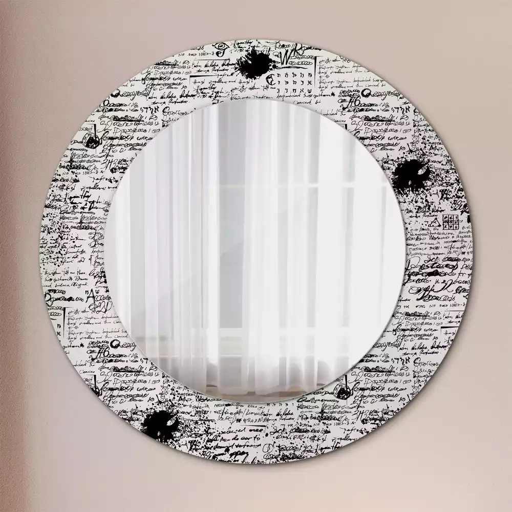 Miroir rond avec décoration Gribouillis