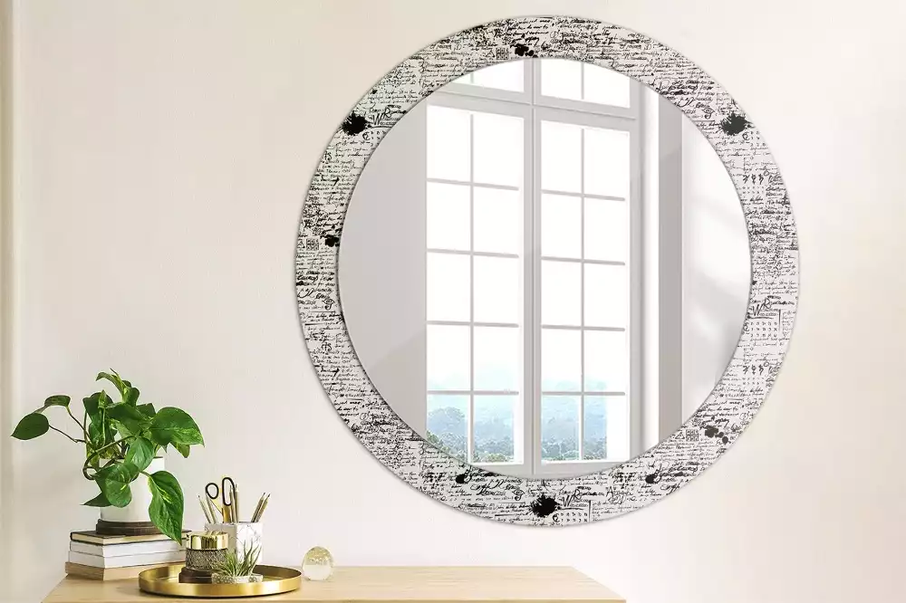 Miroir rond avec décoration Gribouillis