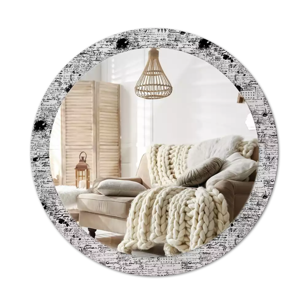Miroir rond avec décoration Gribouillis