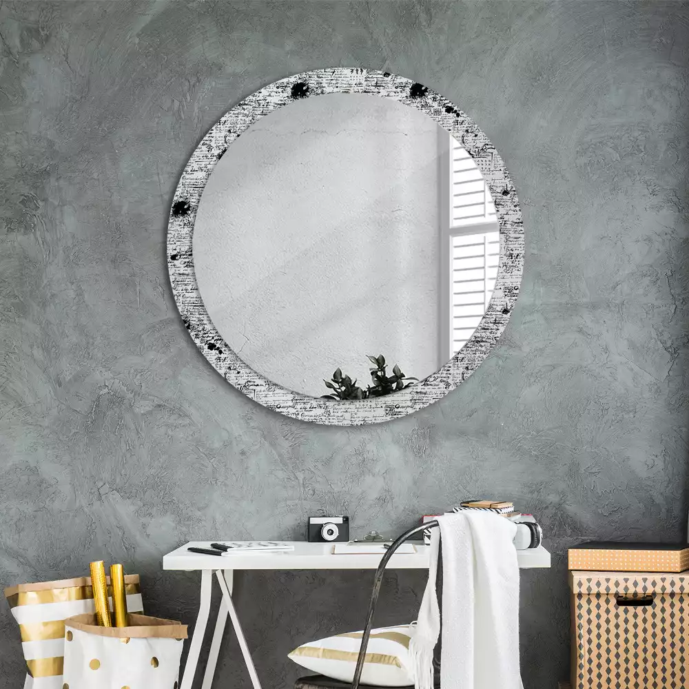 Miroir rond avec décoration Gribouillis