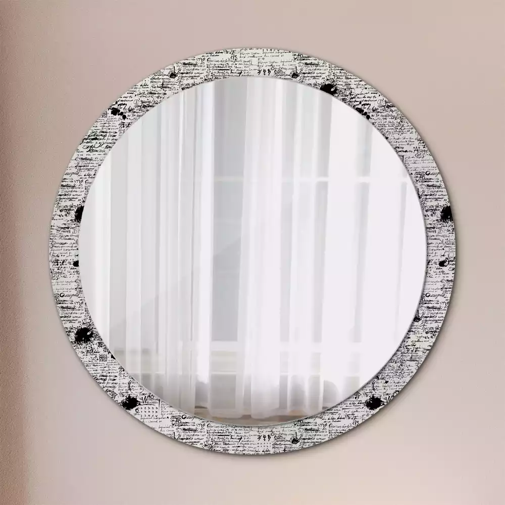Miroir rond avec décoration Gribouillis