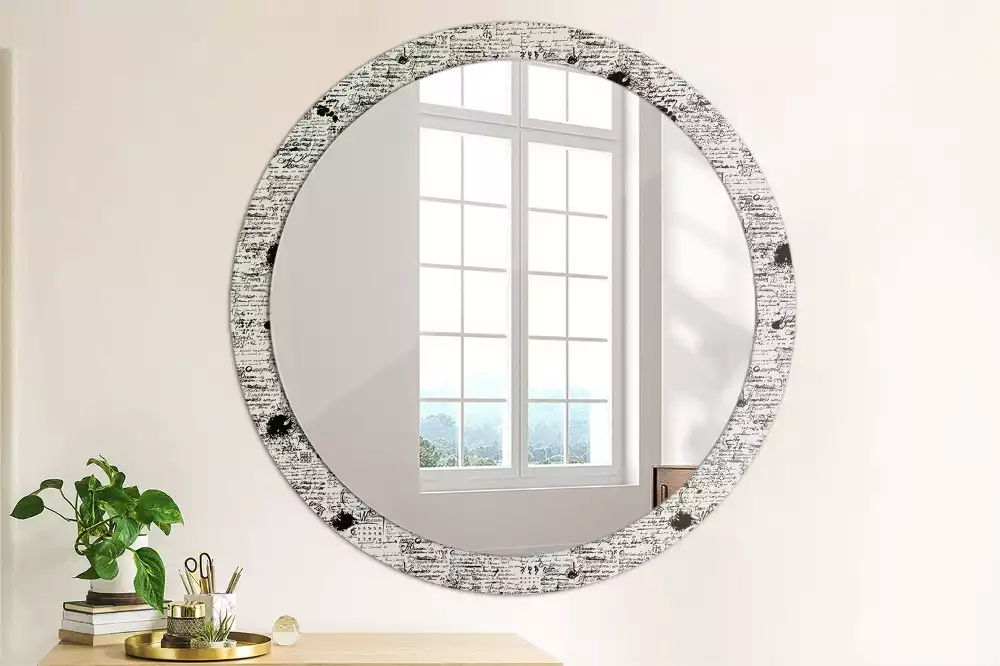 Miroir rond avec décoration Gribouillis