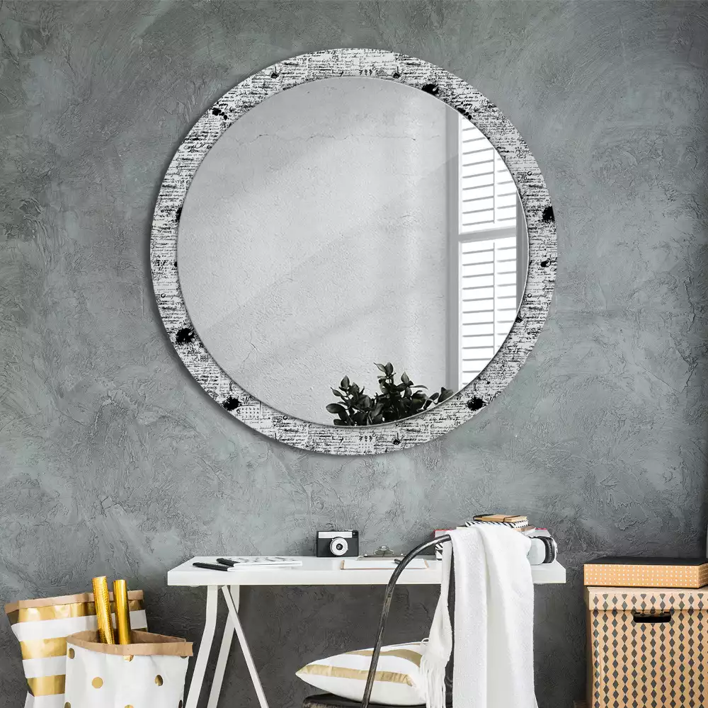 Miroir rond avec décoration Gribouillis