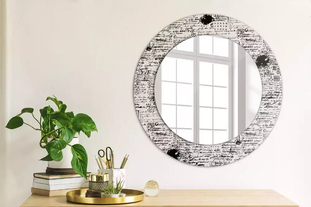 Miroir rond avec décoration Gribouillis