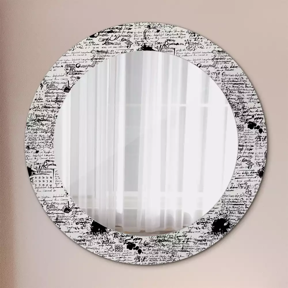 Miroir rond avec décoration Gribouillis