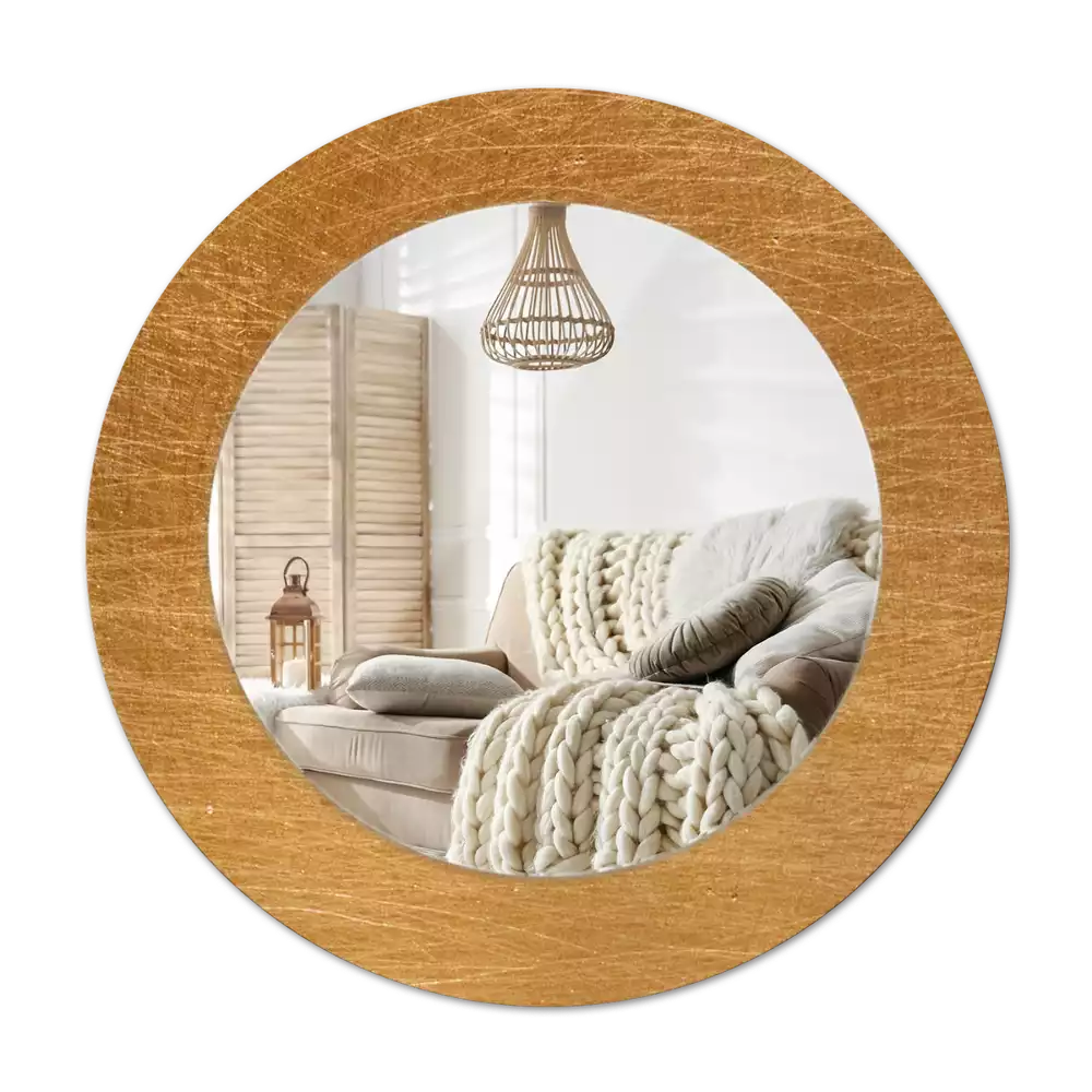 Miroir rond cadre avec impression Style loft vintage