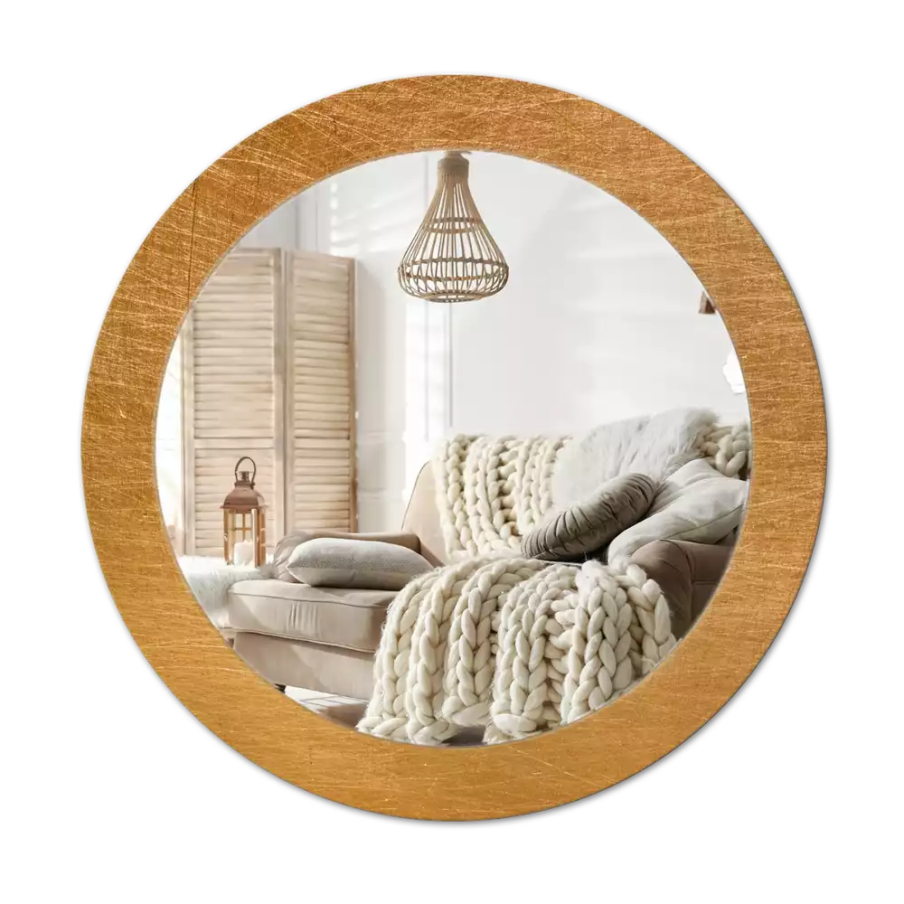 Miroir rond cadre avec impression Style loft vintage