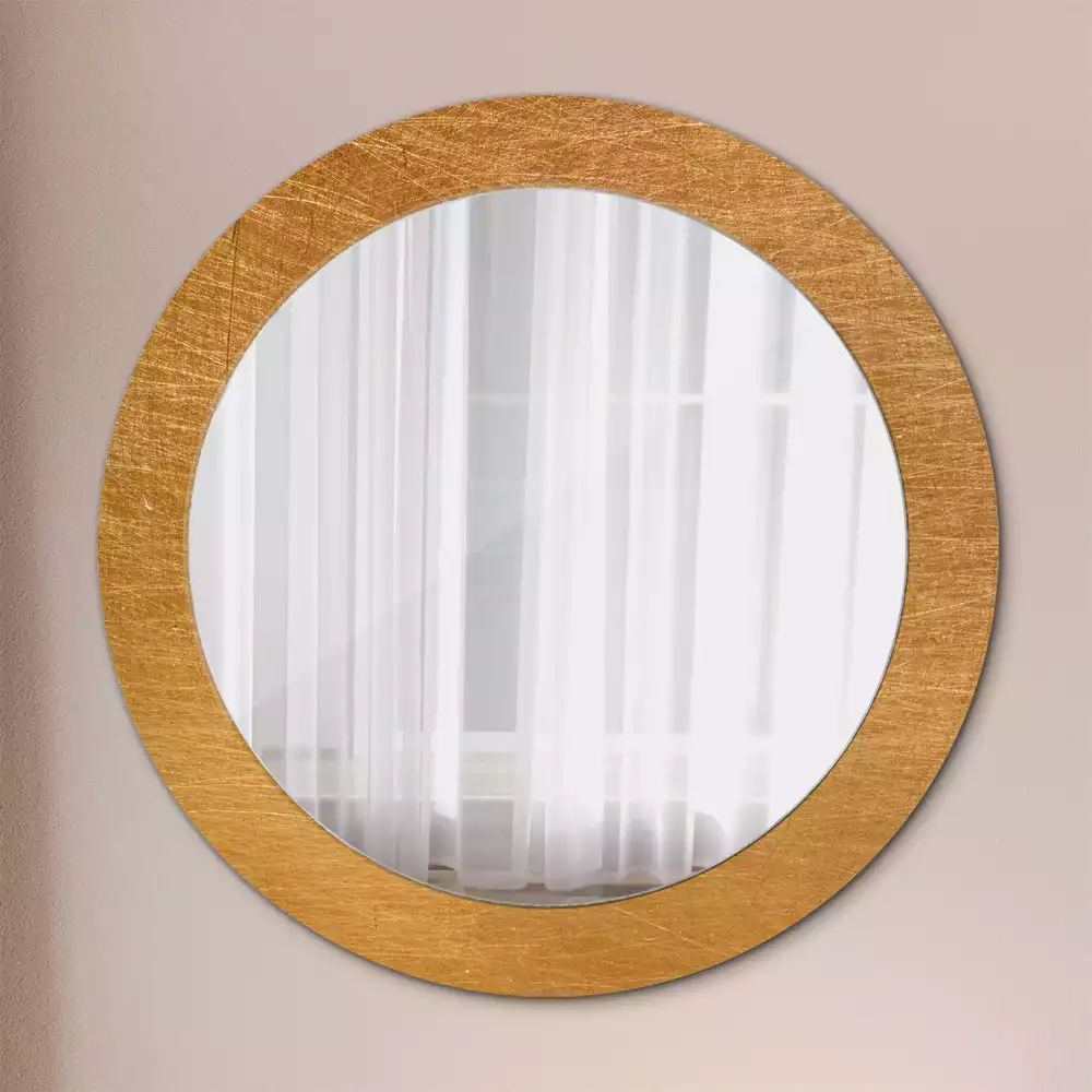 Miroir rond cadre avec impression Style loft vintage