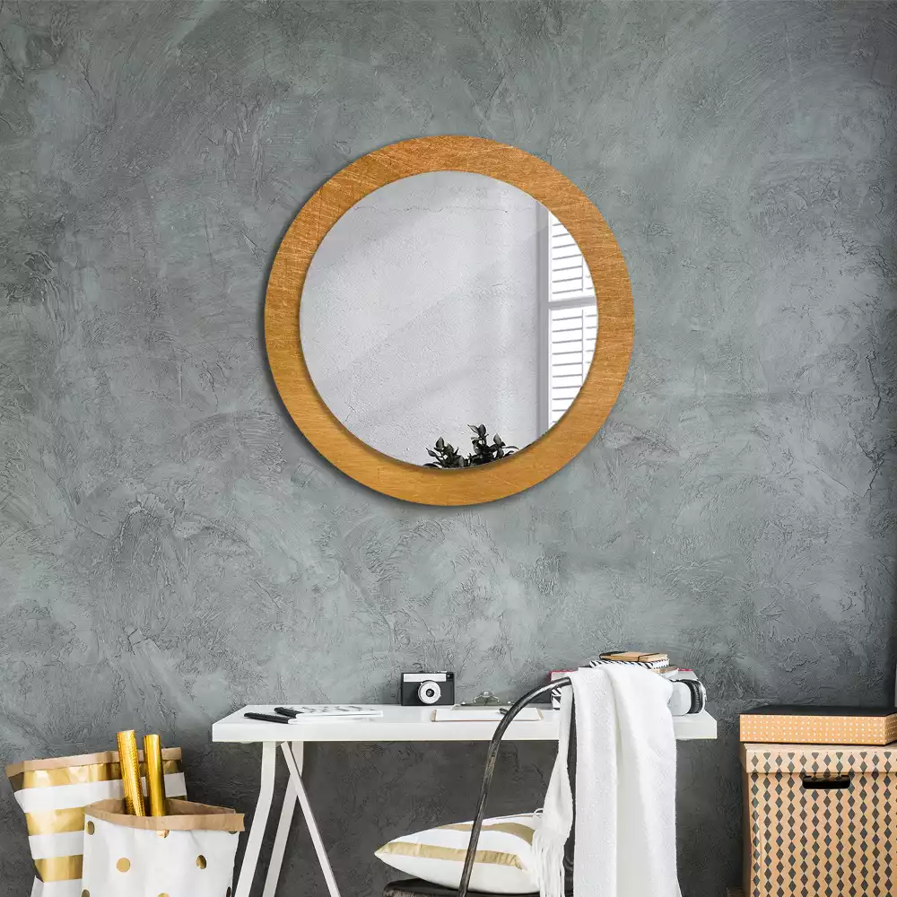 Miroir rond cadre avec impression Style loft vintage