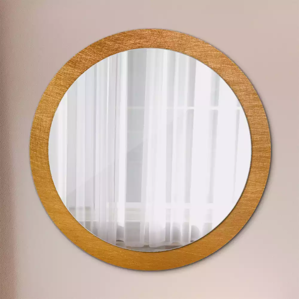 Miroir rond cadre avec impression Style loft vintage