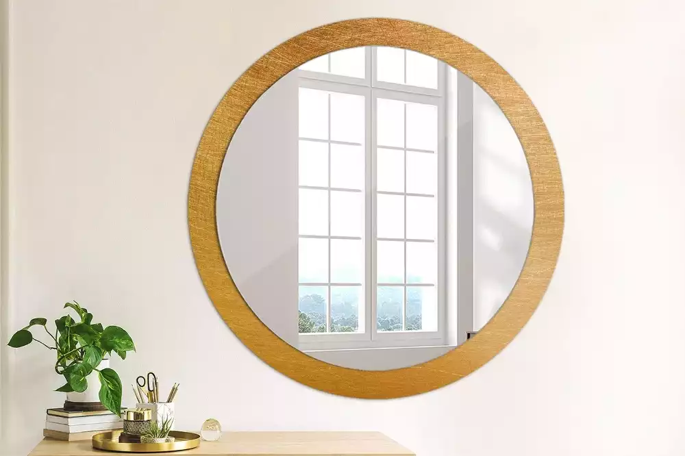 Miroir rond cadre avec impression Style loft vintage
